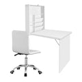 Artiss Computer Desk Office Chair Set PU Leather Foldable White