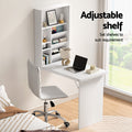 Artiss Computer Desk Office Chair Set PU Leather Foldable White