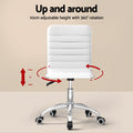 Artiss Computer Desk Office Chair Set PU Leather Foldable White