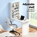Artiss Wall Mount Computer Desk with Bookshelf White
