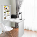 Artiss Wall Mount Computer Desk with Bookshelf White