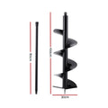 Giantz Post Hole Digger Auger 300mm 80cm Extension Shaft