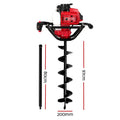 Giantz Post Hole Digger Petrol Extension Drill Fence Borer 200mm Auger Bits