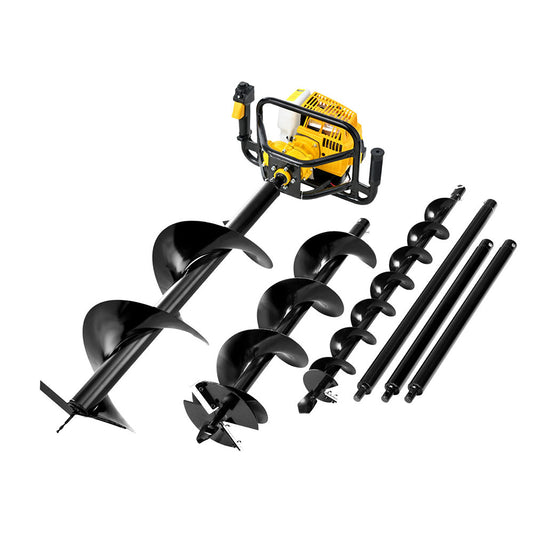 Giantz Petrol Post Hole Digger 52cc Motor Auger Bits Kit