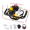 Giantz Petrol Post Hole Digger Motor Engine Yellow 52cc