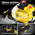 Giantz Petrol Post Hole Digger Motor Engine Yellow 52cc