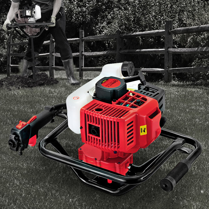 Giantz Petrol Post Hole Digger Motor Engine Red