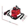 Giantz Petrol Post Hole Digger Motor Engine Red