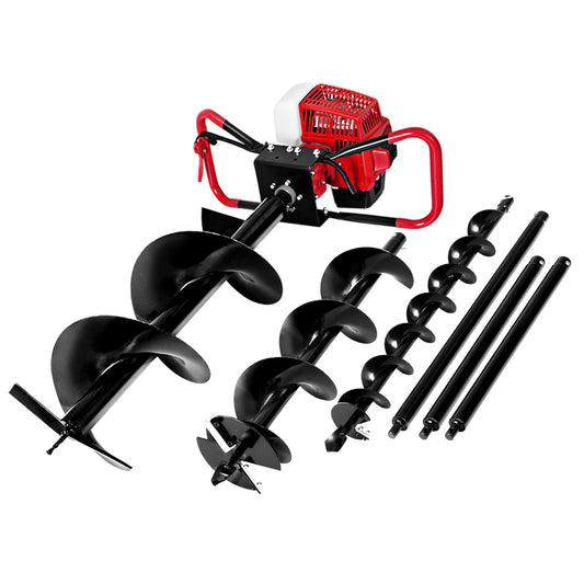 Giantz Petrol Post Hole Digger Motor Drill Auger Bits Kit
