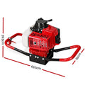 Giantz Petrol Post Hole Digger Engine Motor Red