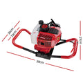 Giantz Petrol Post Hole Digger Motor Engine Red