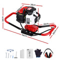 Giantz Petrol Post Hole Digger Motor Red 52cc Engine