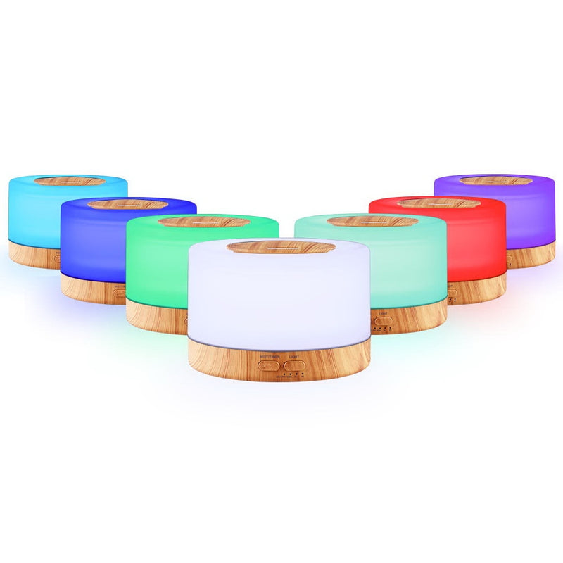 Devanti Aroma Diffuser 500ml Aromatherapy Light Wood