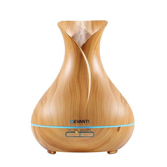Devanti Aroma Diffuser 400ml Aromatherapy Wood Light