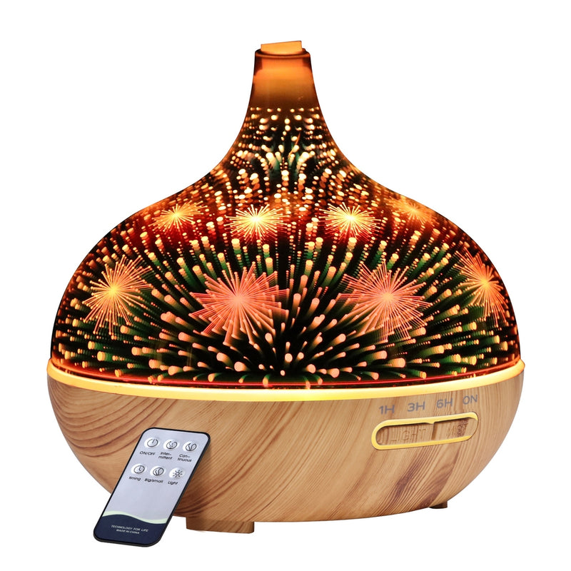 Devanti Aroma Diffuser 400ml 3D Glass Aromatherapy