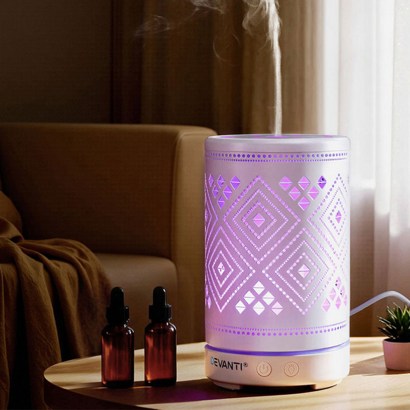 Devanti Ultrasonic Aroma Diffuser 100ml LED Humidifier Iron
