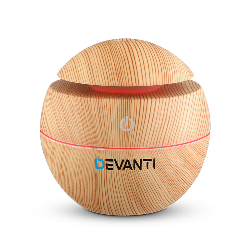 Devanti Aroma Diffuser 130ml Wood Aromatherapy Light