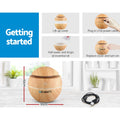 Devanti Aroma Diffuser 130ml Wood Aromatherapy Light