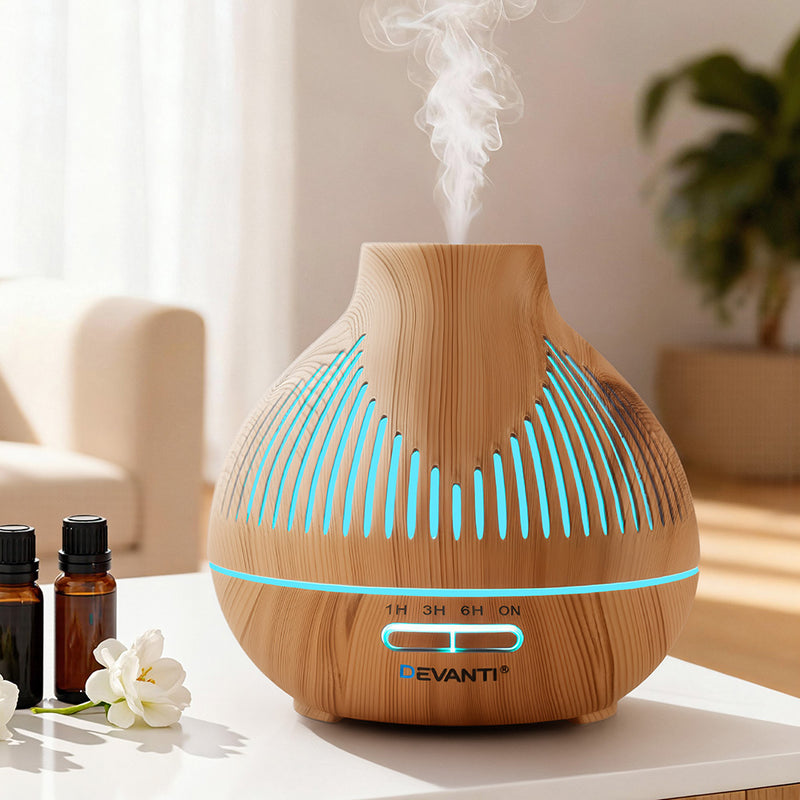 Devanti 400ml Ultrasonic Aroma Diffuser Humidifier LED Lights
