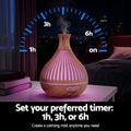 Devanti 400ml Ultrasonic Aroma Diffuser LED Humidifier Wood