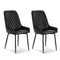 Artiss Dining Chairs x2 Retro PU Leather Black Kitchen Cafe
