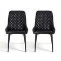 Artiss Dining Chairs x2 Retro PU Leather Black Kitchen Cafe