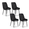 Artiss 4x Dining Chairs Retro PU Leather Kitchen Lounge Cafe Accent Chair Black