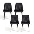 Artiss 4x Dining Chairs Retro PU Leather Black Kitchen Lounge