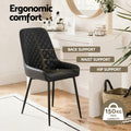 Artiss 4x Dining Chairs Retro PU Leather Black Kitchen Lounge