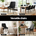 Artiss 4x Dining Chairs Retro PU Leather Black Kitchen Lounge