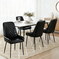 Artiss 4x Dining Chairs Retro PU Leather Black Kitchen Lounge