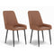 Artiss 2x Dining Chairs PU Leather Retro Brown Kitchen Cafe Accent