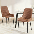 Artiss 2x Dining Chairs PU Leather Retro Brown Kitchen Cafe Accent