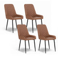 Artiss 4x Dining Chairs PU Leather Retro Brown Kitchen Café