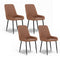 Artiss 4x Dining Chairs PU Leather Retro Brown Kitchen Café