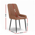 Artiss 4x Dining Chairs PU Leather Retro Brown Kitchen Café
