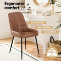Artiss 4x Dining Chairs PU Leather Retro Brown Kitchen Café