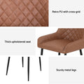 Artiss 4x Dining Chairs PU Leather Retro Brown Kitchen Café
