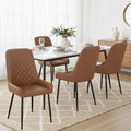 Artiss 4x Dining Chairs PU Leather Retro Brown Kitchen Café