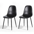 Artiss 2x Dining Chairs Retro PU Leather Black Kitchen Lounge Cafe