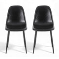 Artiss 2x Dining Chairs Retro PU Leather Black Kitchen Lounge Cafe