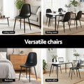 Artiss 2x Dining Chairs Retro PU Leather Black Kitchen Lounge Cafe