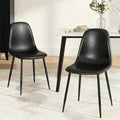 Artiss 2x Dining Chairs Retro PU Leather Black Kitchen Lounge Cafe