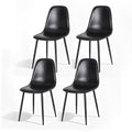 Artiss 4x Retro Dining Chairs PU Leather Black Kitchen Cafe