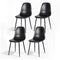 Artiss 4x Retro Dining Chairs PU Leather Black Kitchen Cafe