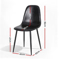 Artiss 4x Retro Dining Chairs PU Leather Black Kitchen Cafe