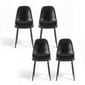 Artiss 4x Retro Dining Chairs PU Leather Black Kitchen Cafe