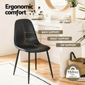 Artiss 4x Retro Dining Chairs PU Leather Black Kitchen Cafe