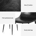 Artiss 4x Retro Dining Chairs PU Leather Black Kitchen Cafe