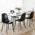 Artiss 4x Retro Dining Chairs PU Leather Black Kitchen Cafe